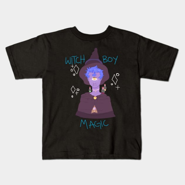 Witch Boy Kids T-Shirt by Yandere_Donut